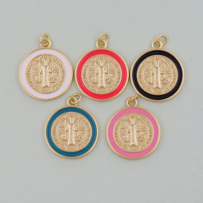 Gold Jesus Charms,18K Gold Filled Cross Pendant,Jesus Charm Bracelet Necklace for DIY Jewelry Making Supply
