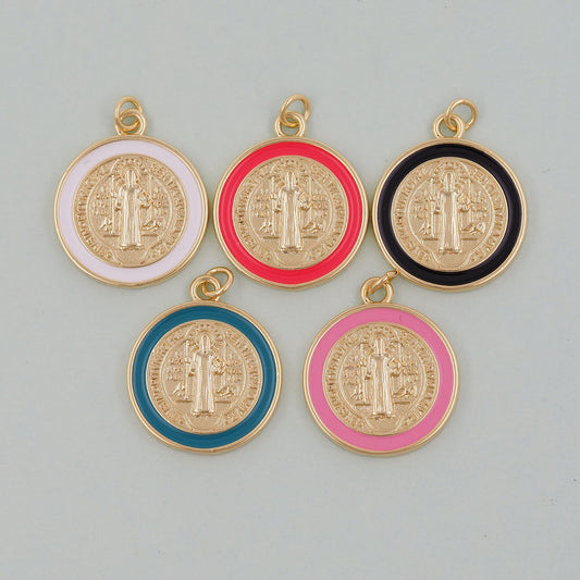 Gold Jesus Charms,18K Gold Filled Cross Pendant,Jesus Charm Bracelet Necklace for DIY Jewelry Making Supply