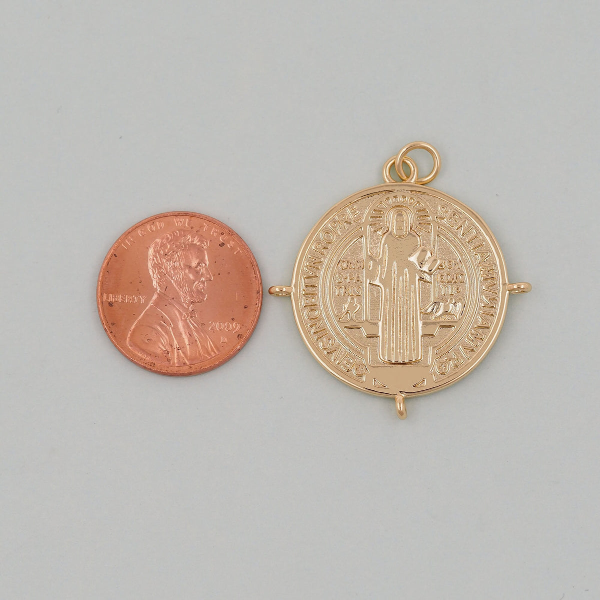 Gold Double sided Charms,18K Gold Filled Cross Pendant,Jesus Charm Bracelet Necklace for DIY Jewelry Making Supply