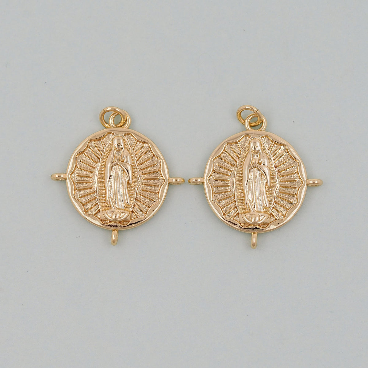 Gold Our Lady of Guadalupe Charms,18K Gold Filled virgin mary Pendant Charm Bracelet Necklace for DIY Jewelry Making Supply
