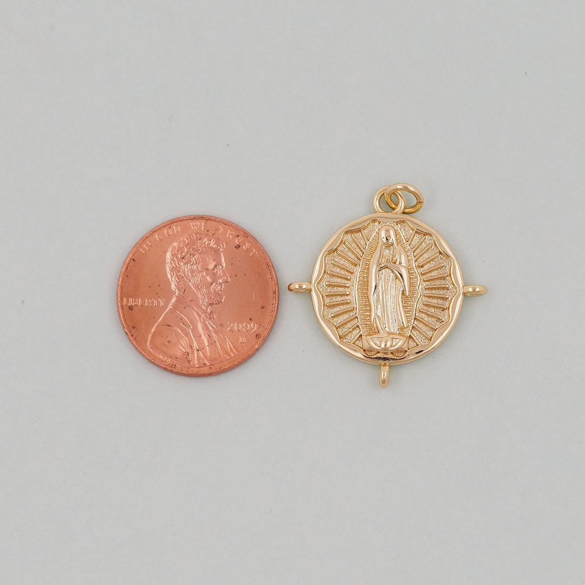 Gold Our Lady of Guadalupe Charms,18K Gold Filled virgin mary Pendant Charm Bracelet Necklace for DIY Jewelry Making Supply