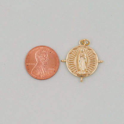 Gold Our Lady of Guadalupe Charms,18K Gold Filled virgin mary Pendant Charm Bracelet Necklace for DIY Jewelry Making Supply