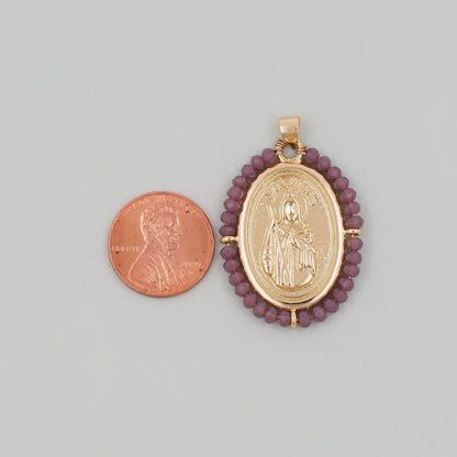 Gold  Jesus Carms,18K Gold Filled crystal Jesus Pendant,Jesus Charm Bracelet Necklace for DIY Jewelry Making Supply