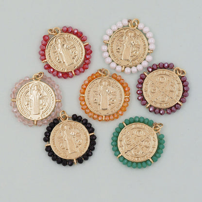 Gold  Jesus Carms,18K Gold Filled crystal Jesus Pendant,religious Charm Bracelet Necklace for DIY Jewelry Making Supply