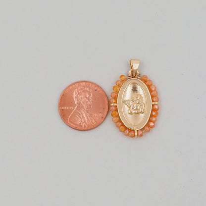 Gold Angel Charms,18K Gold Filled Angel Pendant,Crystal Angel Charm Bracelet Necklace for DIY Jewelry Making Supply