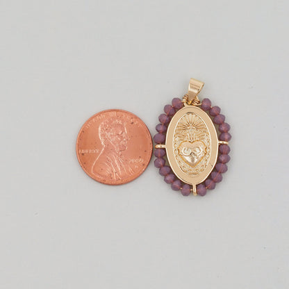 18K Gold Filled Sacred Heart Charm Pendant for Jewelry Making