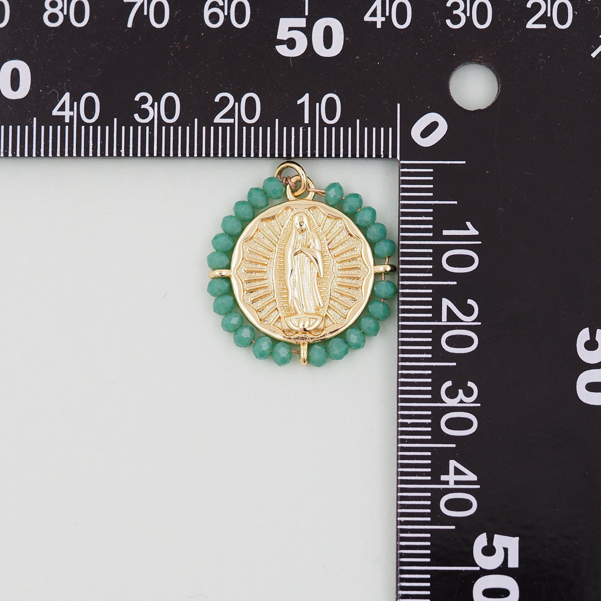 Gold Our Lady of Guadalupe Charms,18K Gold Filled crystal virgin mary Pendant Charm Bracelet Necklace for DIY Jewelry Making 