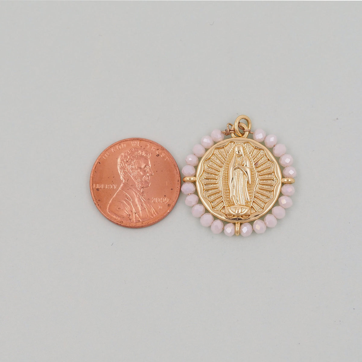 Gold Our Lady of Guadalupe Charms,18K Gold Filled crystal virgin mary Pendant Charm Bracelet Necklace for DIY Jewelry Making 