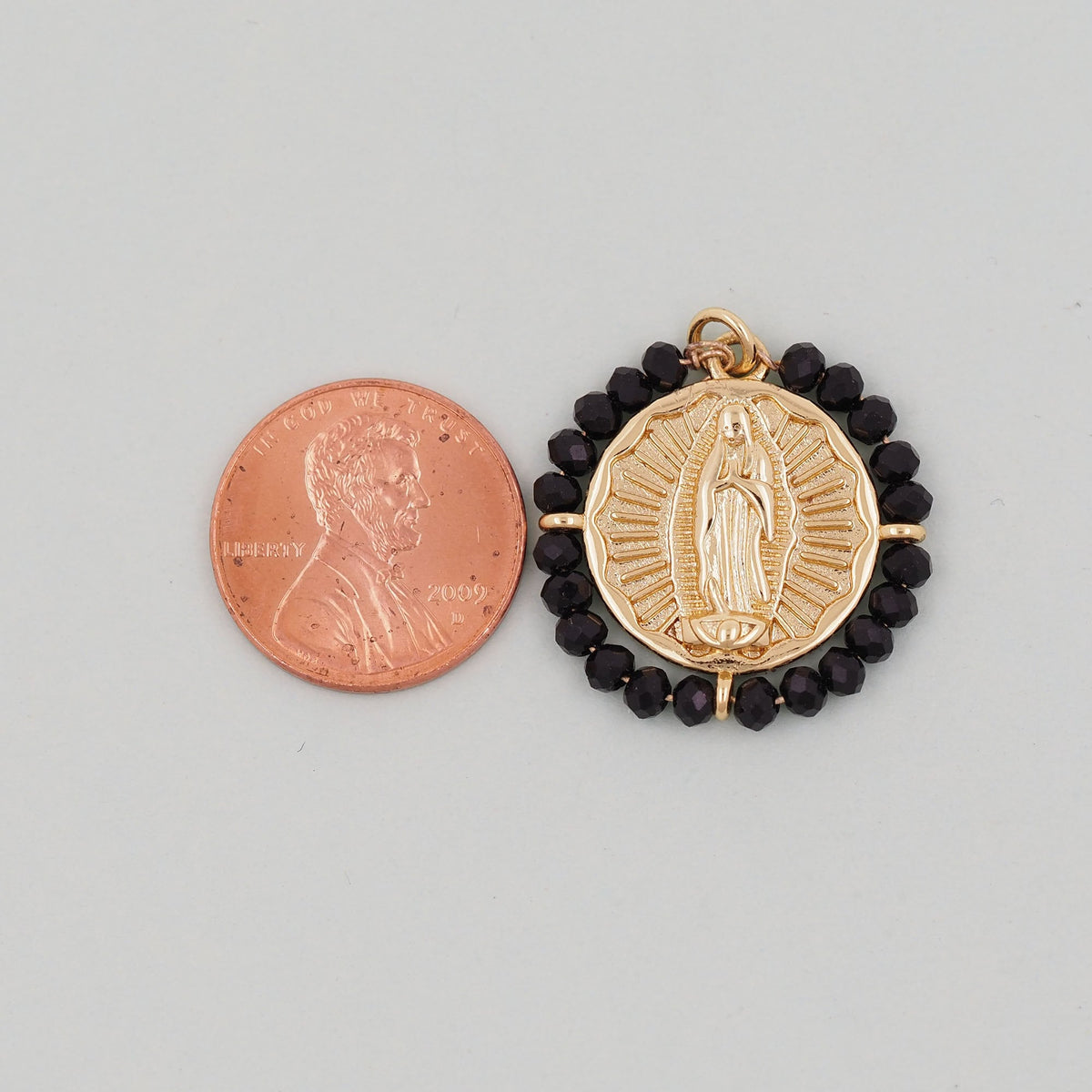 Gold Our Lady of Guadalupe Charms,18K Gold Filled crystal virgin mary Pendant Charm Bracelet Necklace for DIY Jewelry Making 