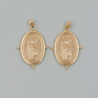 Gold  Jesus Carms,18K Gold Filled crystal Jesus Pendant,religious Charm Bracelet Necklace for DIY Jewelry Making Supply