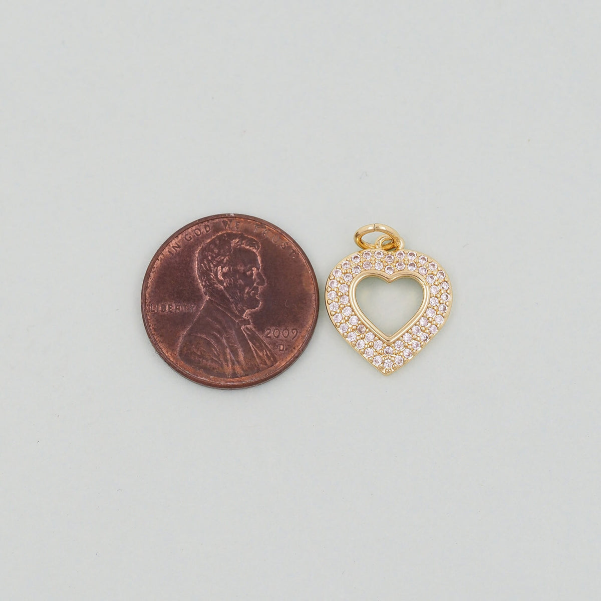 18K Gold Filled Heart Charm Pendant for Jewelry Making