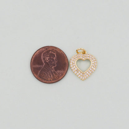 18K Gold Filled Heart Charm Pendant for Jewelry Making