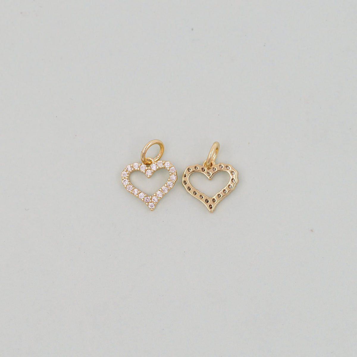 18K Gold Filled Heart Charm Pendant for Jewelry Making