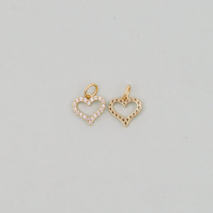 18K Gold Filled Heart Charm Pendant for Jewelry Making