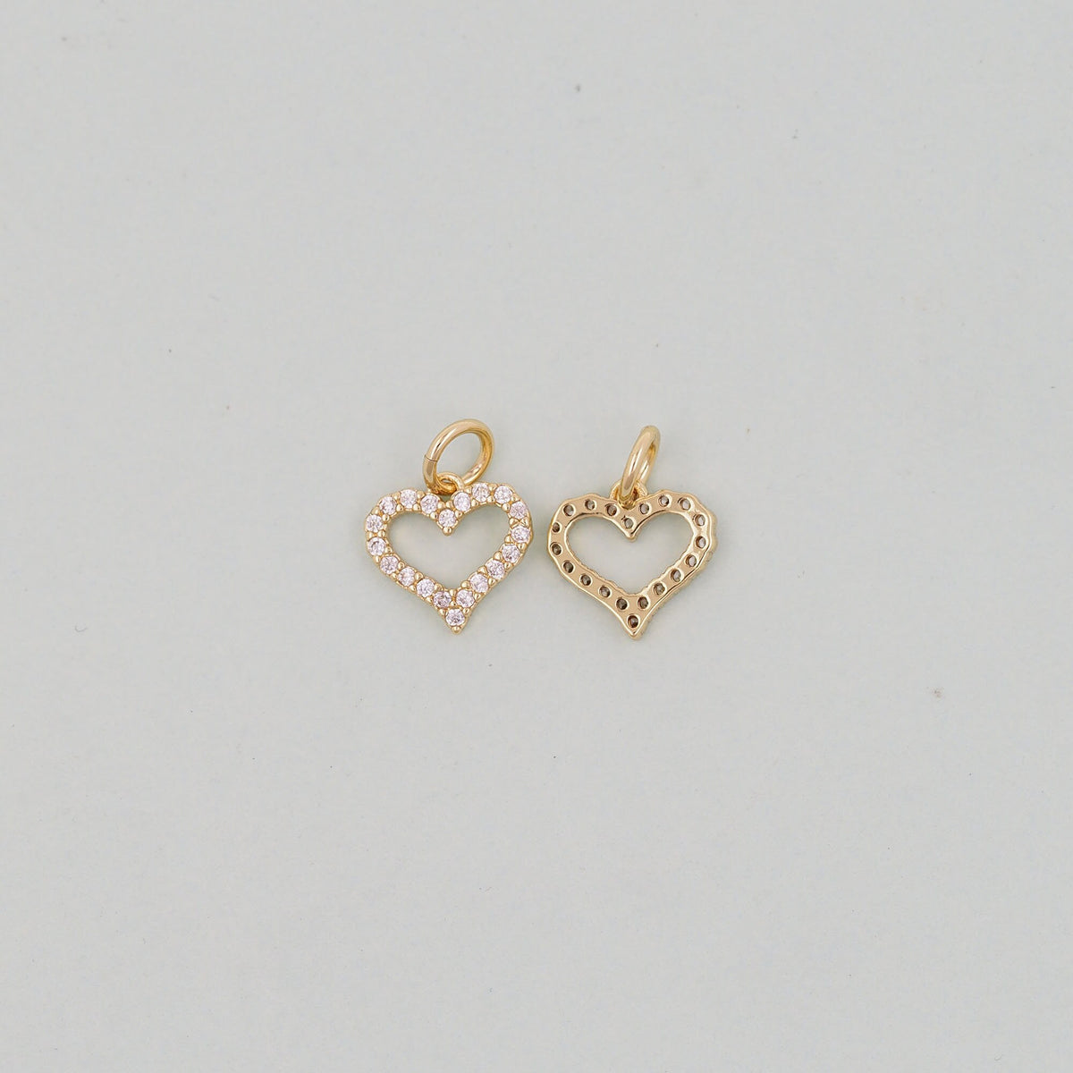 Gold Heart Charms,18K Gold Filled Heart Pendant,Heart Charm Bracelet Necklace for DIY Jewelry Making Supply