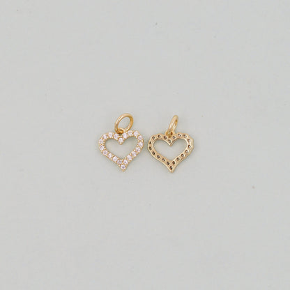 Gold Heart Charms,18K Gold Filled Heart Pendant,Heart Charm Bracelet Necklace for DIY Jewelry Making Supply
