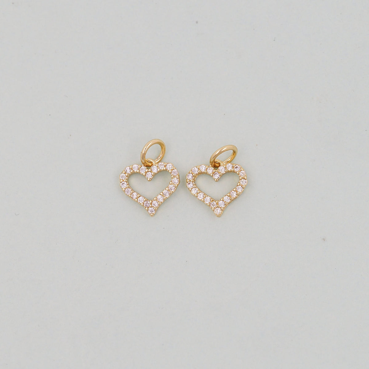 18K Gold Filled Heart Charm Pendant for Jewelry Making