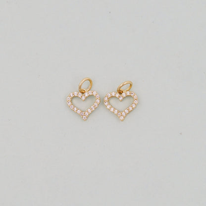 Gold Heart Charms,18K Gold Filled Heart Pendant,Heart Charm Bracelet Necklace for DIY Jewelry Making Supply