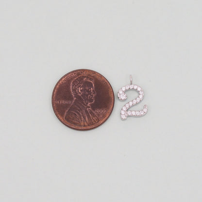 Gold number Charms,18K Gold Filled number Pendant,Stainless steel initial Charm Bracelet Necklace for DIY Jewelry Making Supp