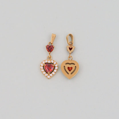 Gold Heart Charms,18K Gold Filled Heart Pendant,Heart Charm Bracelet Necklace for DIY Jewelry Making Supply