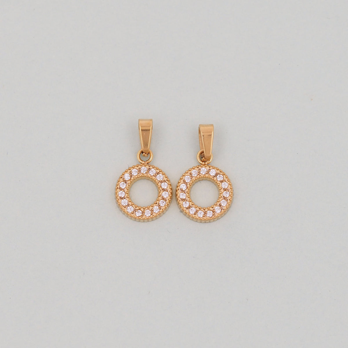Gold Round Charms,18K Gold Filled Round Donut Pendant,Round Charm Bracelet Necklace for DIY Jewelry Making Supply