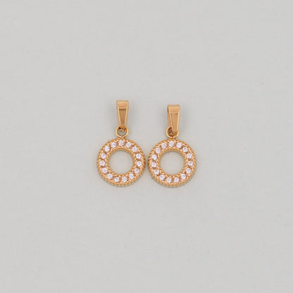 Gold Round Charms,18K Gold Filled Round Donut Pendant,Round Charm Bracelet Necklace for DIY Jewelry Making Supply