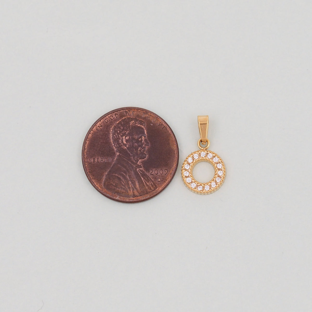 Gold Round Charms,18K Gold Filled Round Donut Pendant,Round Charm Bracelet Necklace for DIY Jewelry Making Supply