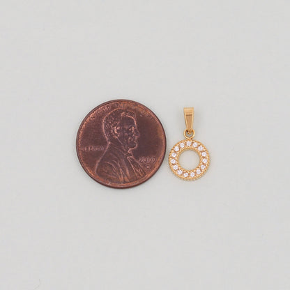 Gold Round Charms,18K Gold Filled Round Donut Pendant,Round Charm Bracelet Necklace for DIY Jewelry Making Supply