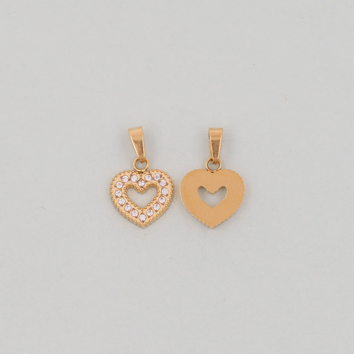 18K Gold Filled Heart Charm Pendant for Jewelry Making