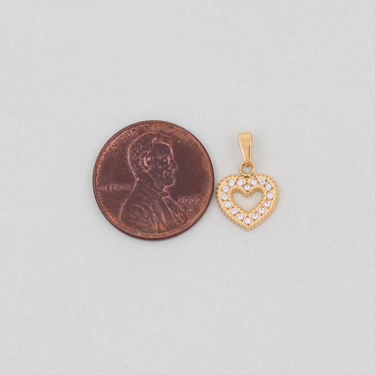 18K Gold Filled Heart Charm Pendant for Jewelry Making