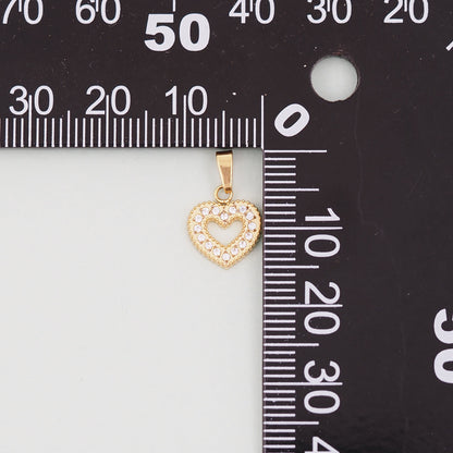 18K Gold Filled Heart Charm Pendant for Jewelry Making
