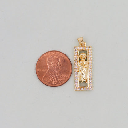 Gold Our Lady of Guadalupe Charms,18K Gold Filled Jesus Pendant Virgin Mary Charm Bracelet Necklace for DIY Jewelry Making Supply