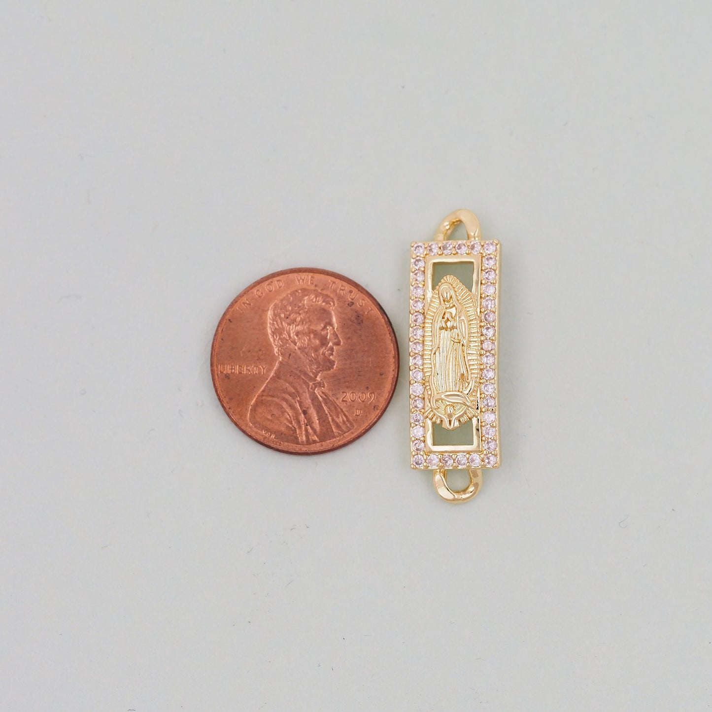 Gold Our Lady of Guadalupe Connector Charms,18K Gold Filled Jesus Pendant Virgin Mary Charm Bracelet Necklace for DIY Jewelry Making Supply