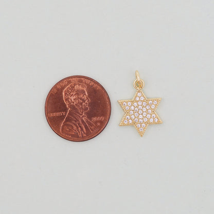 Gold Star of David Pendant,18K Gold Filled Star of David,Silver Star of David Bracelet Necklace for DIY Jewelry Making Supply