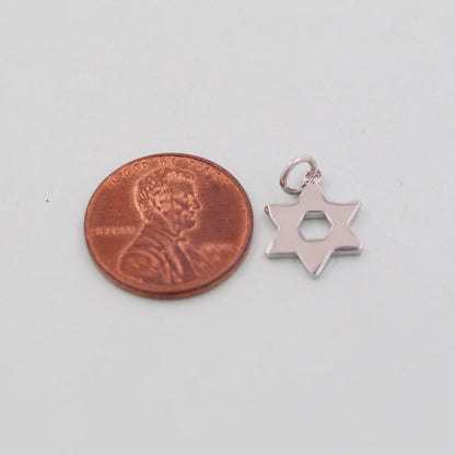 Gold Star of David Pendant,18K Gold Filled Star of David,Silver Star of David Bracelet Necklace for DIY Jewelry Making Supply
