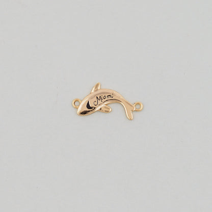 Gold Miami Charms,18K Gold Filled flame Miami Pendant Bracelet Necklace for DIY Jewelry Making Supply