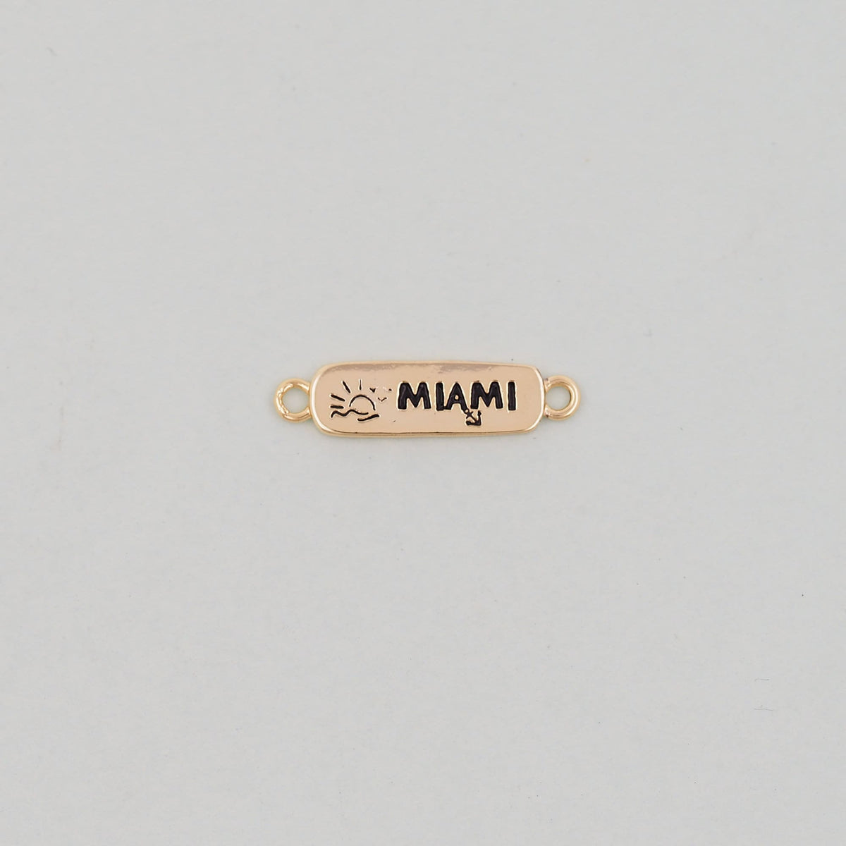 Gold Miami Connector Charms,18K Gold Filled flame Miami Pendant Bracelet Necklace for DIY Jewelry Making Supply