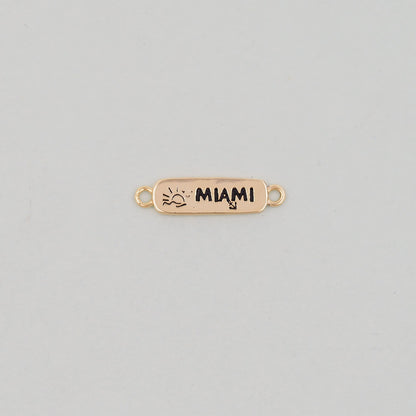Gold Miami Connector Charms,18K Gold Filled flame Miami Pendant Bracelet Necklace for DIY Jewelry Making Supply