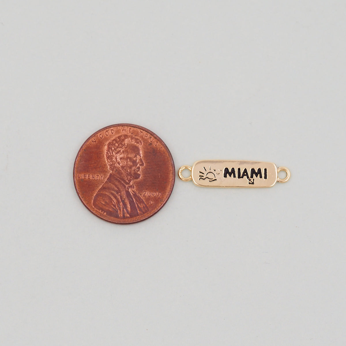Gold Miami Connector Charms,18K Gold Filled flame Miami Pendant Bracelet Necklace for DIY Jewelry Making Supply