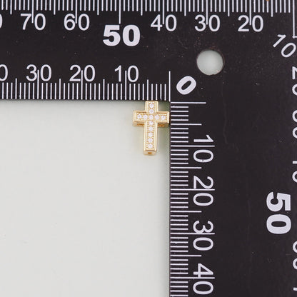 Gold Cross Charms,18K Gold Filled Cross Pendant,Silver Religious Charm Bracelet Necklace for DIY Jewelry Making Supply