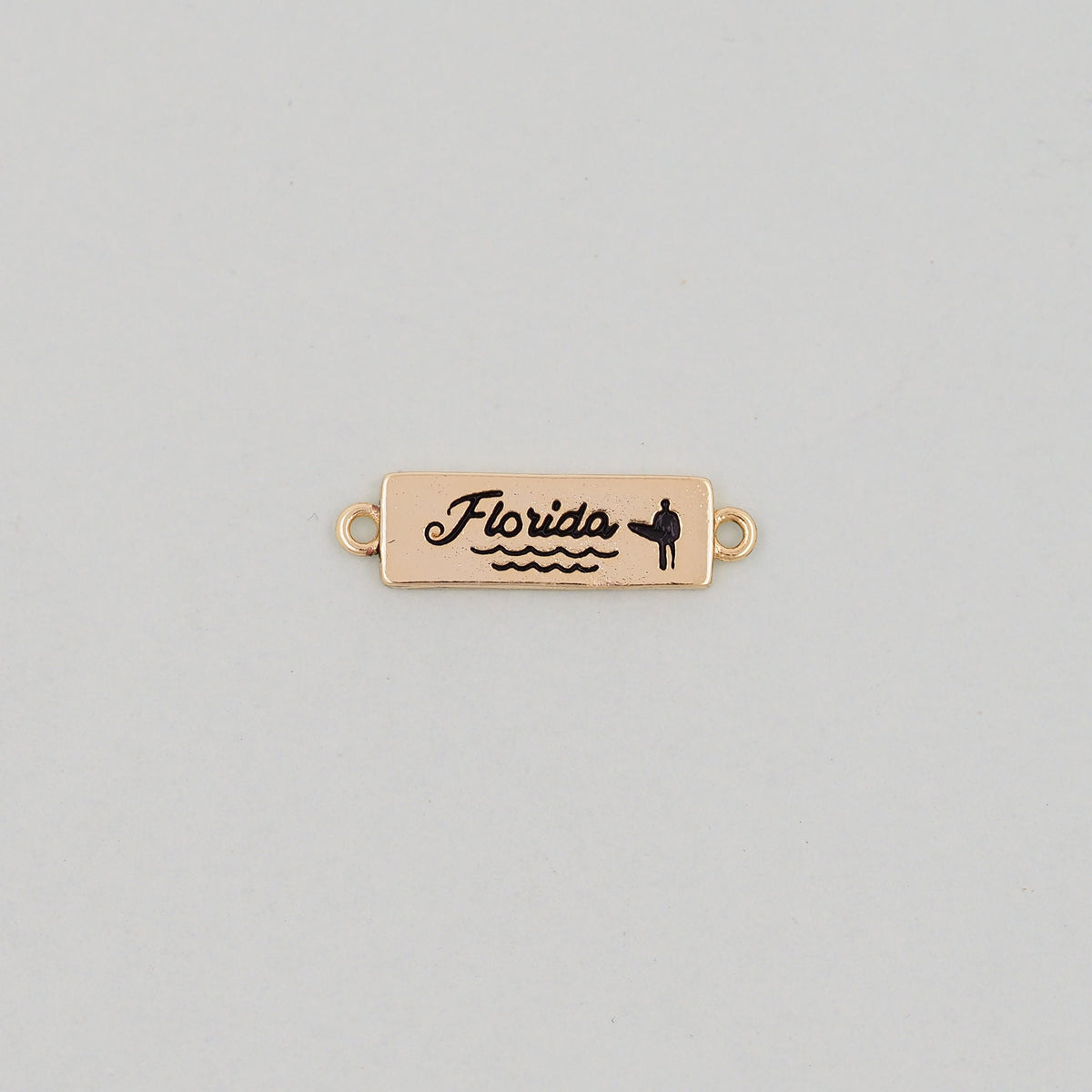 Gold Florida Connector Charms,18K Gold Filled Florida Pendant Bracelet Necklace for DIY Jewelry Making Supply