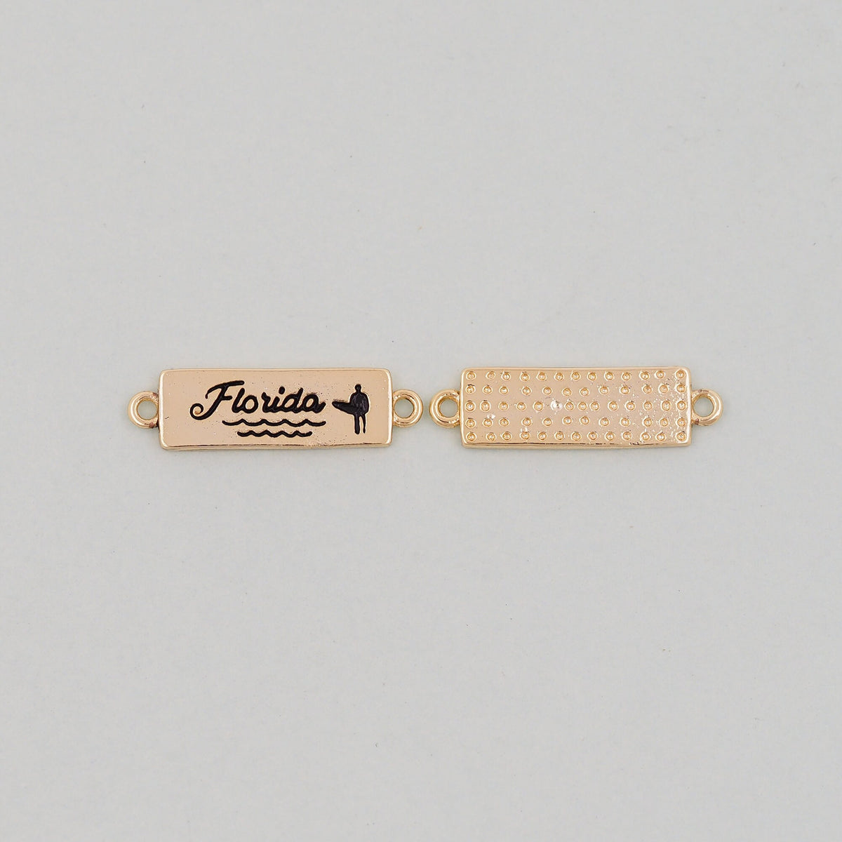 Gold Florida Connector Charms,18K Gold Filled Florida Pendant Bracelet Necklace for DIY Jewelry Making Supply