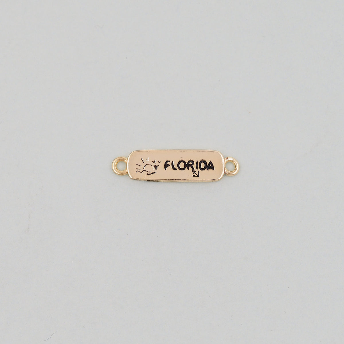 Gold Florida Connector Charms,18K Gold Filled Florida Pendant Bracelet Necklace for DIY Jewelry Making Supply