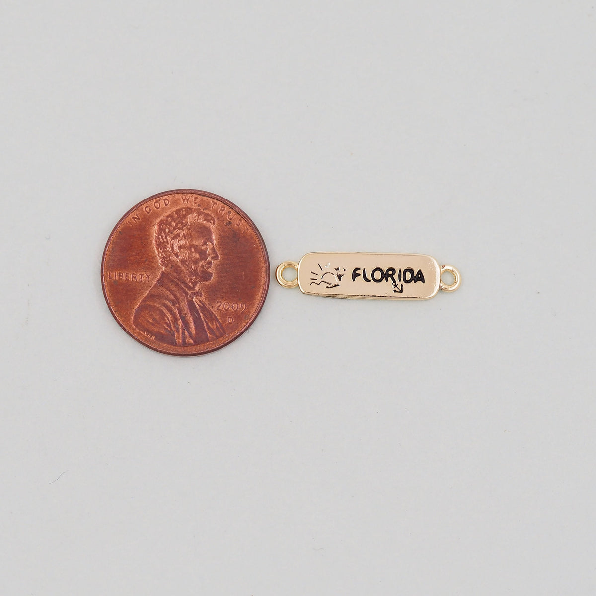 Gold Florida Connector Charms,18K Gold Filled Florida Pendant Bracelet Necklace for DIY Jewelry Making Supply