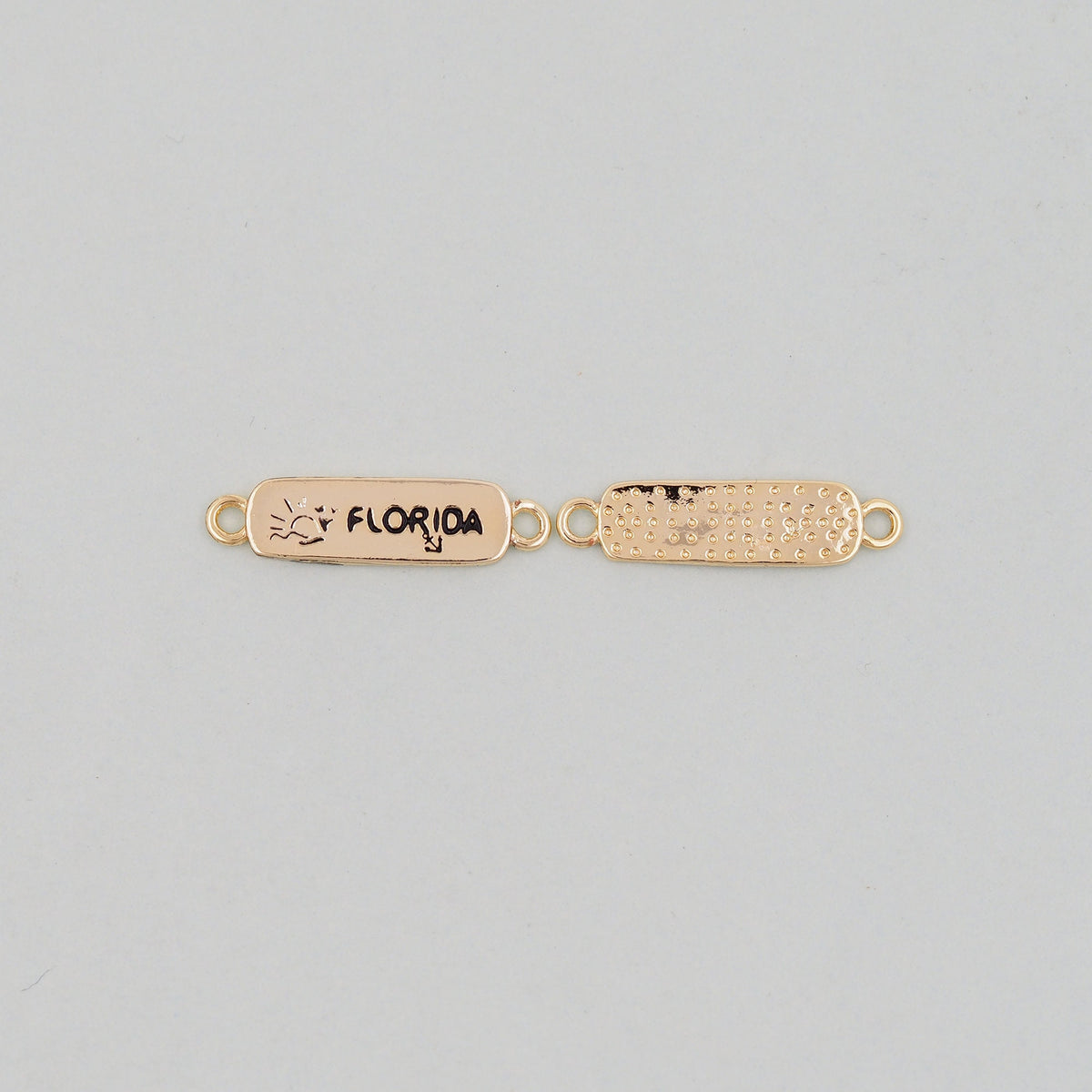 Gold Florida Connector Charms,18K Gold Filled Florida Pendant Bracelet Necklace for DIY Jewelry Making Supply