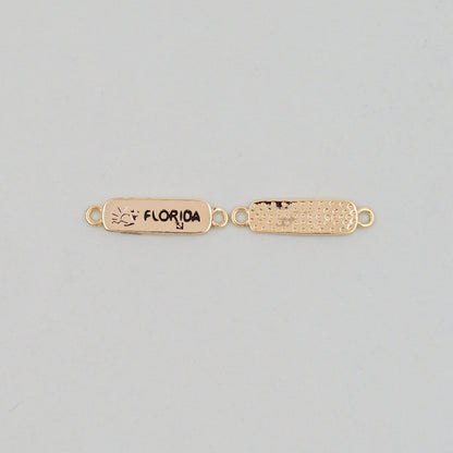 Gold Florida Connector Charms,18K Gold Filled Florida Pendant Bracelet Necklace for DIY Jewelry Making Supply
