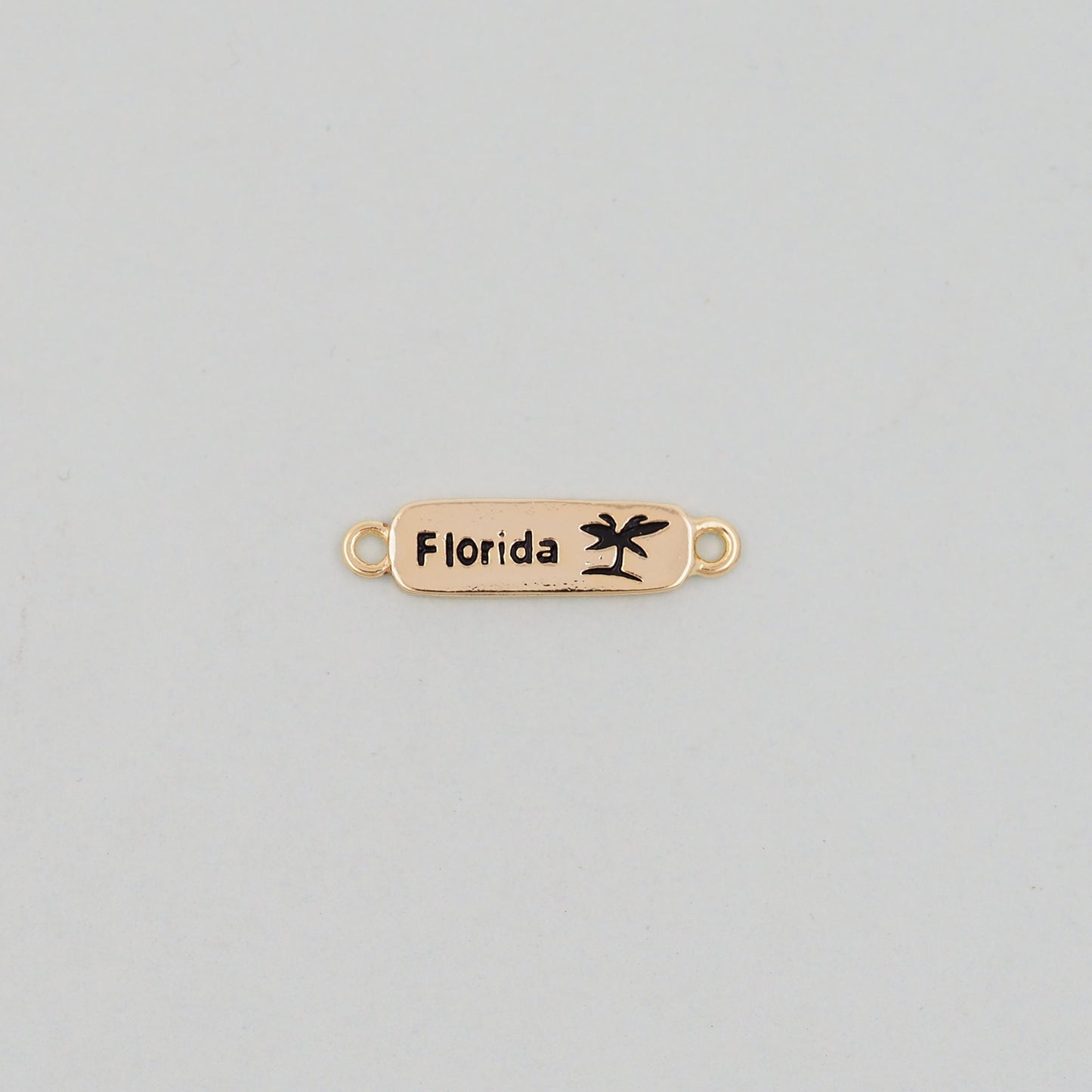 Gold Florida Connector Charms,18K Gold Filled Florida Pendant Bracelet Necklace for DIY Jewelry Making Supply