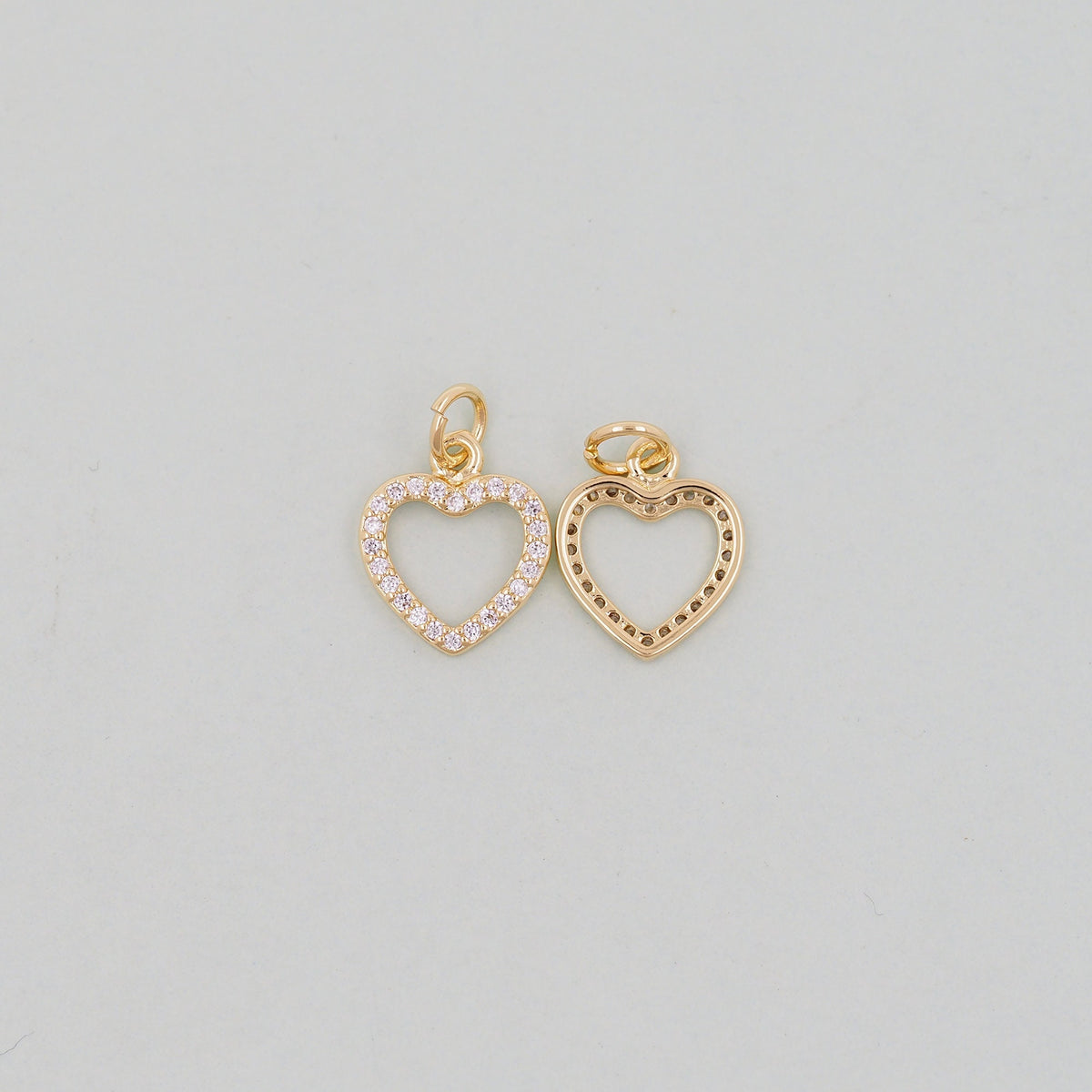 Gold Heart Charms,18K Gold Filled Heart Pendant,Tiny Heart Charm Bracelet Necklace for DIY Jewelry Making Supply