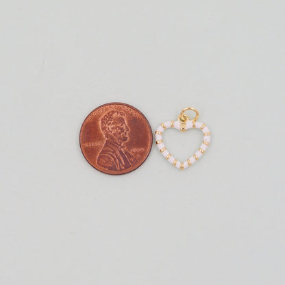 Gold Heart Charms,18K Gold Filled Heart Pendant,enamel Heart Charm Bracelet Necklace for DIY Jewelry Making Supply