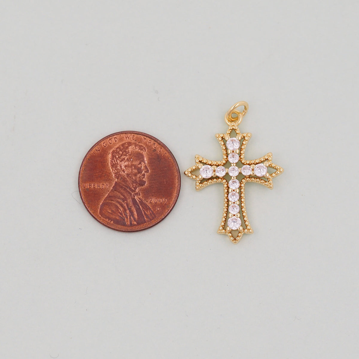 18K Gold Filled Cross Charm Pendant for Jewelry Making